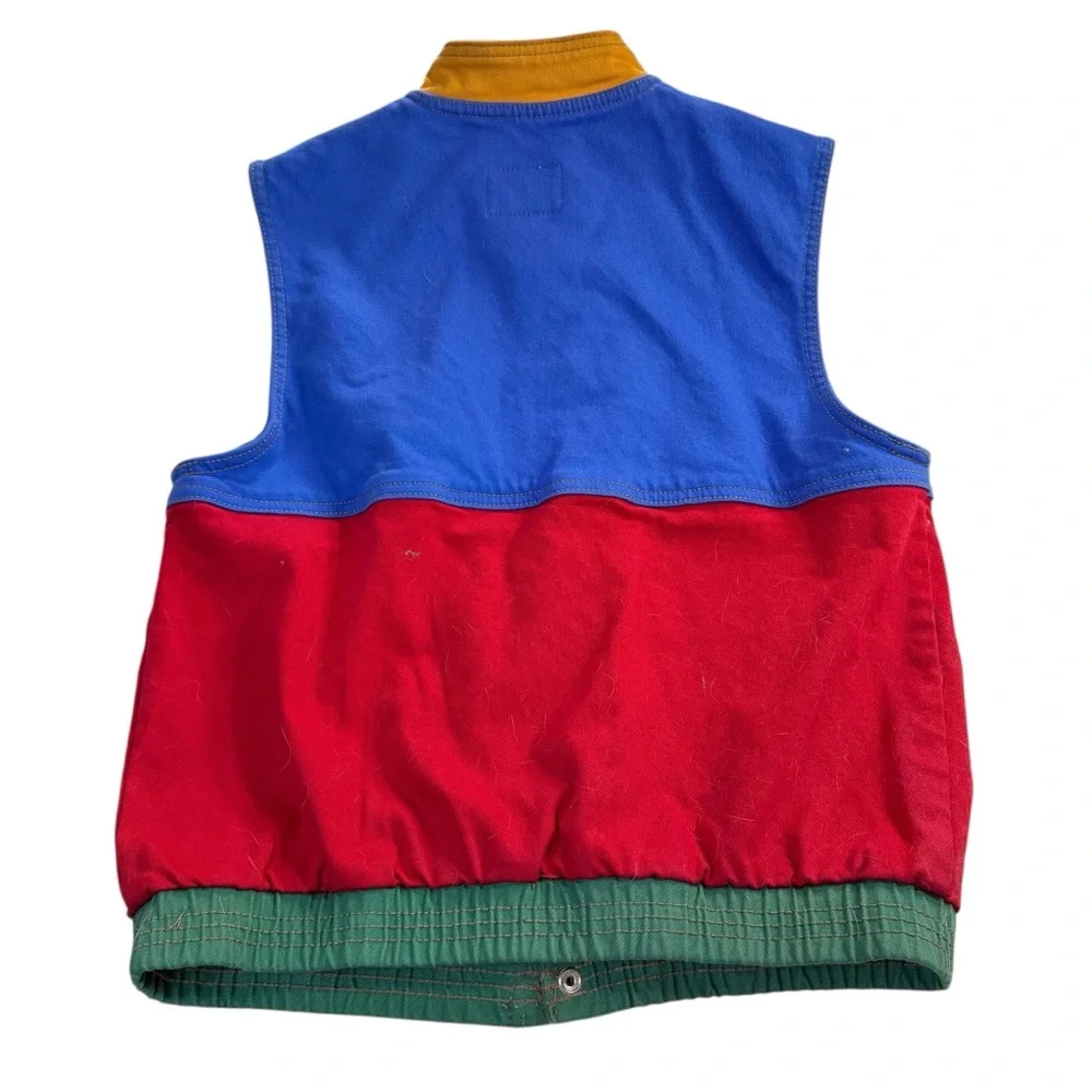 GUESS x J BALVIN Colorblocked Denim Vest vintage small - Picture 6 of 8